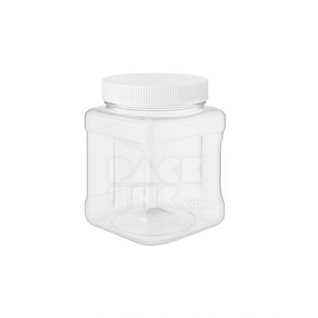 32oz plastic grip jars clear with white lid