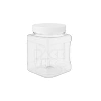 32oz plastic grip jars clear with white lid