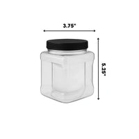 32oz plastic grip jars clear with white lid