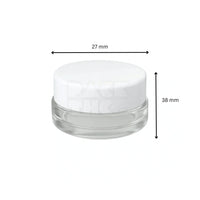 7 ml cr glass round concentrate container white lid