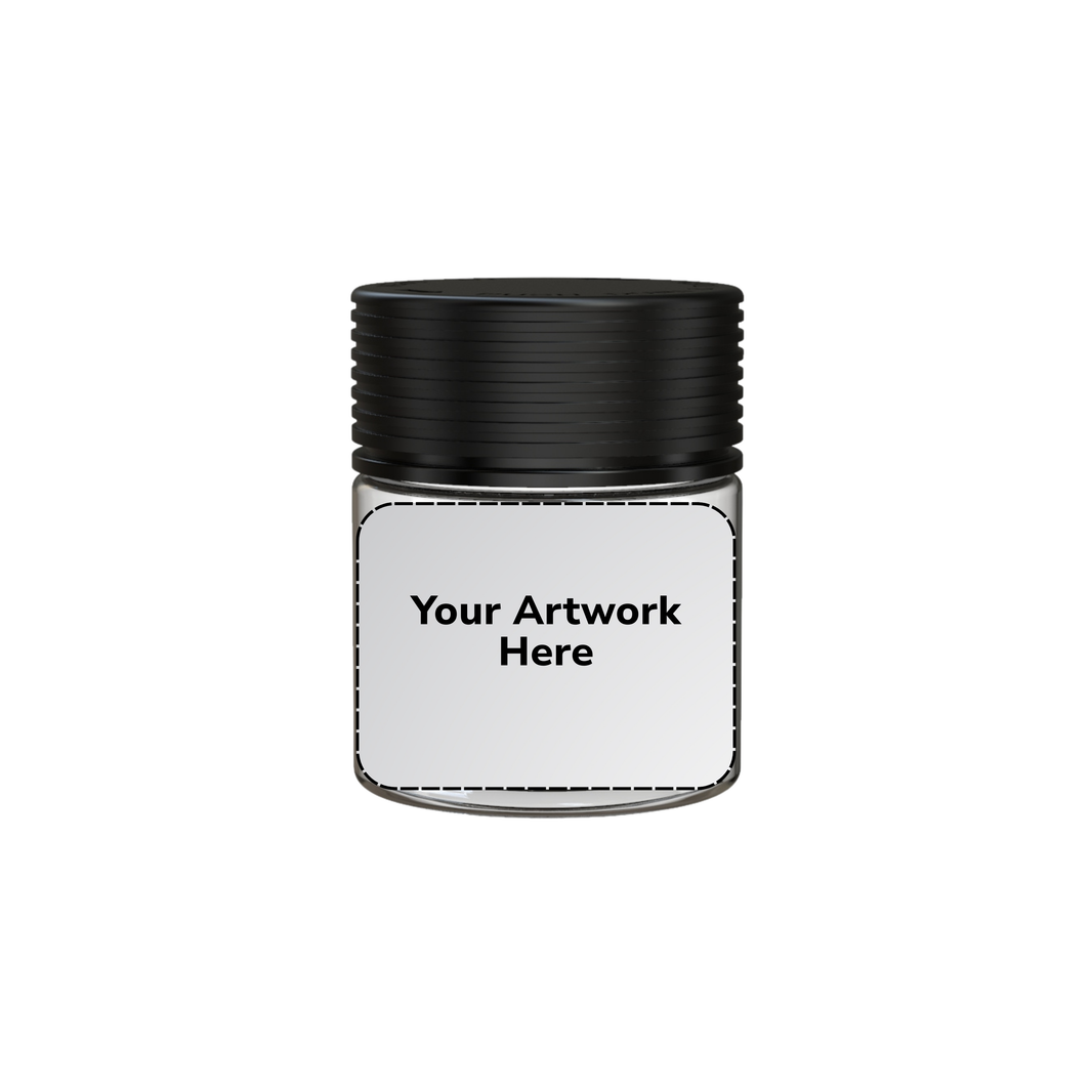 image 3oz spiral cr jar clear black cap