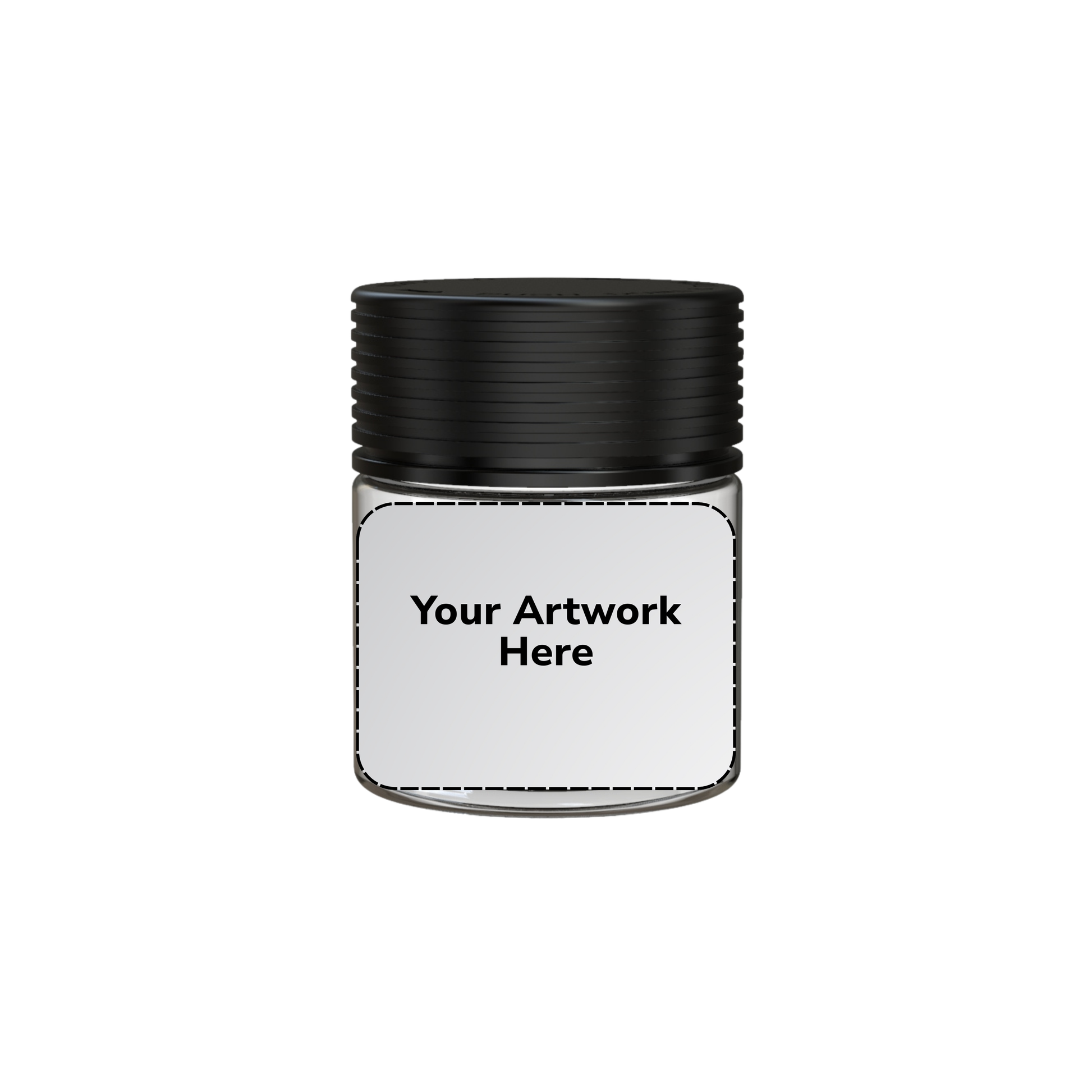 3oz spiral cr jar clear black cap