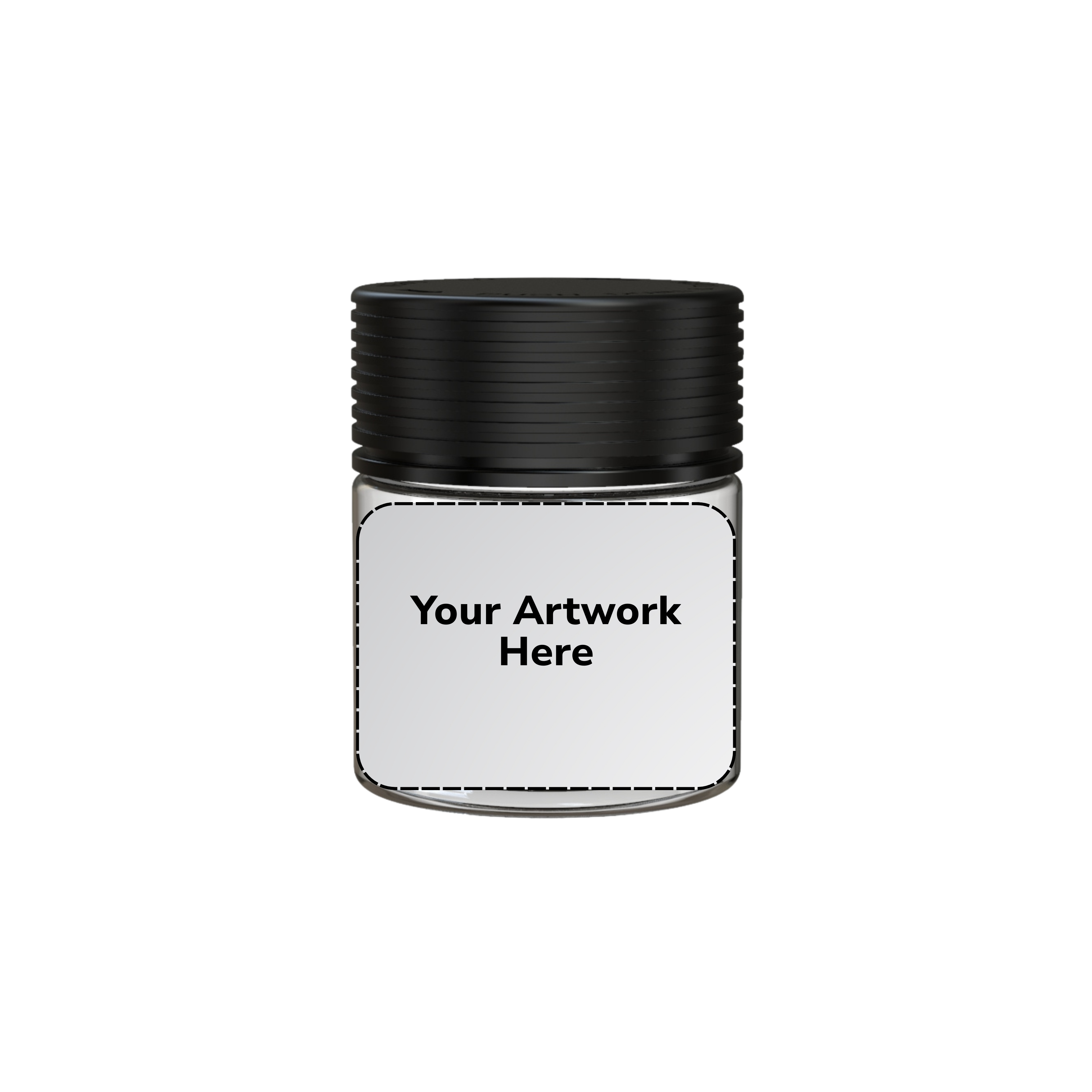 3oz spiral cr jar clear black cap