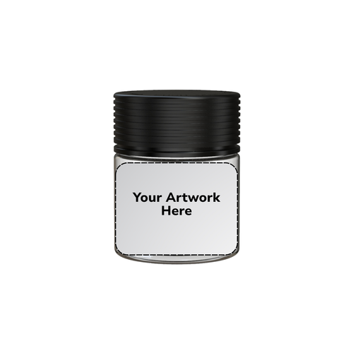 3oz spiral cr jar clear black cap