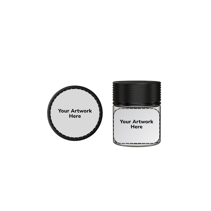 3oz spiral cr jar clear black cap