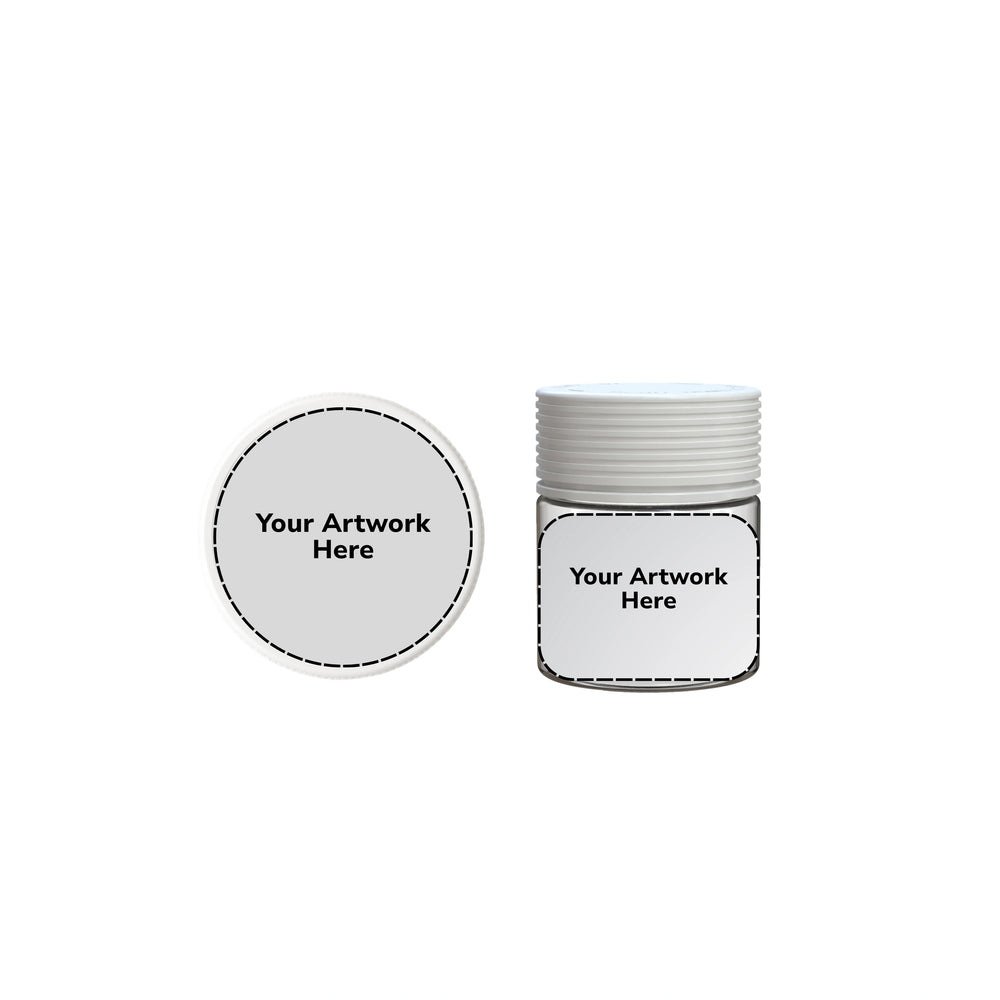 3oz spiral cr jar clear white cap
