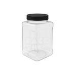 48oz plastic grip jars clear with black lid