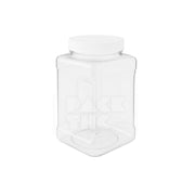 48oz plastic grip jars clear with white lid