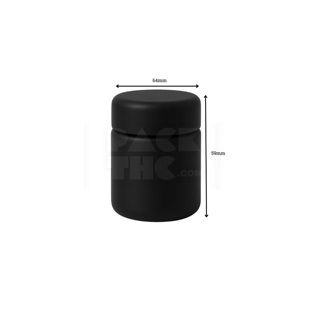 image 4oz plastic jar with curved cap black with black lid