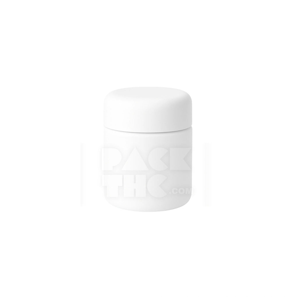 4oz plastic jar with curved cap white with white lid