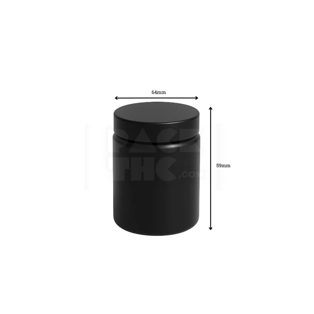 image 4oz plastic jar with smooth cap black with black lid