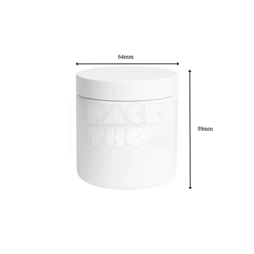 image 4oz plastic jar with smooth cap white with white lid