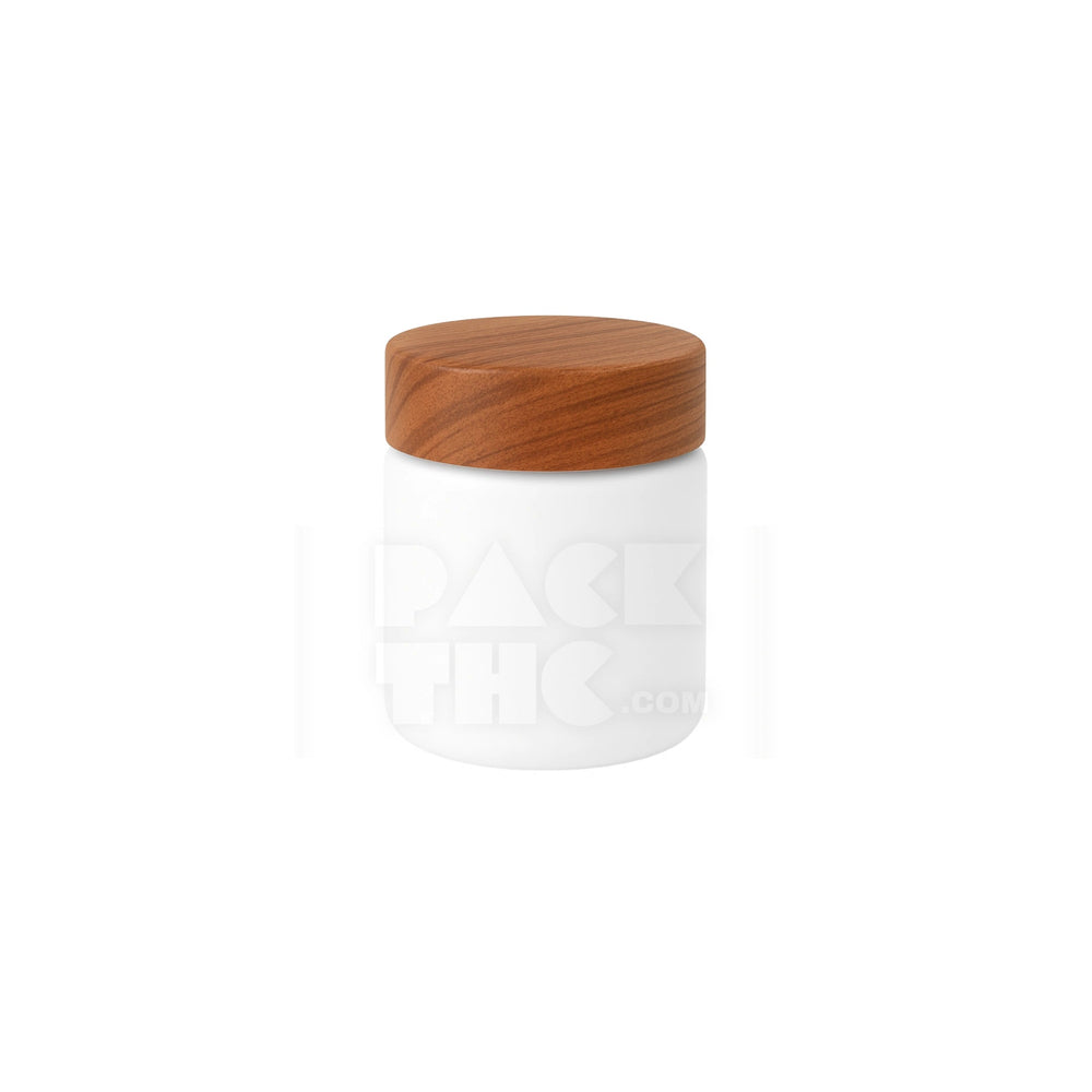4oz plastic jar with smooth cap white with wooden lid