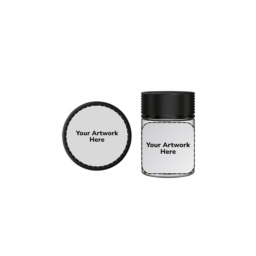 4oz spiral cr jar clear black cap