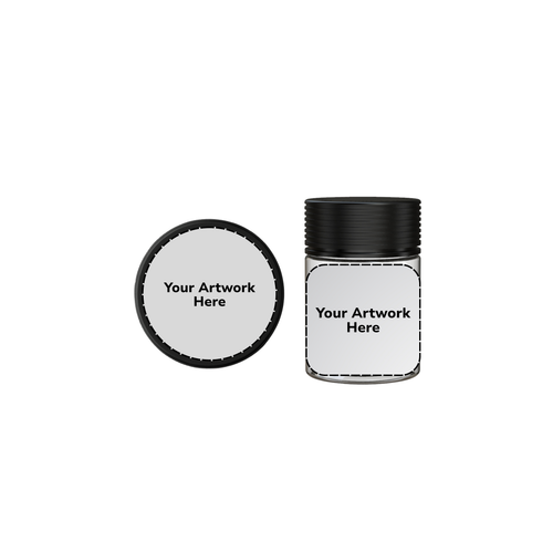 4oz spiral cr jar clear black cap