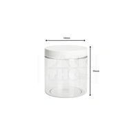 4oz plastic jar with smooth cap clear with white lid