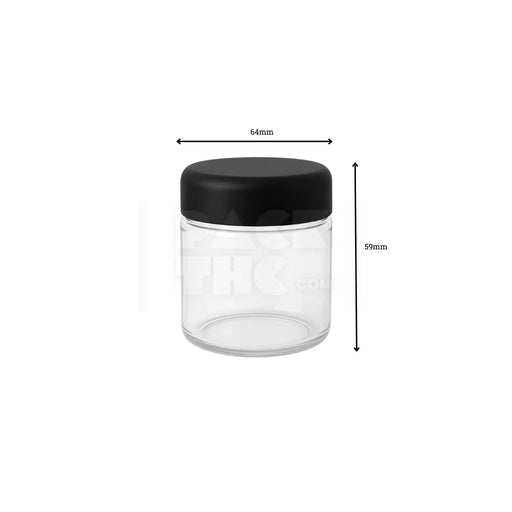 4oz plastic jar with curved cap clear with black lid