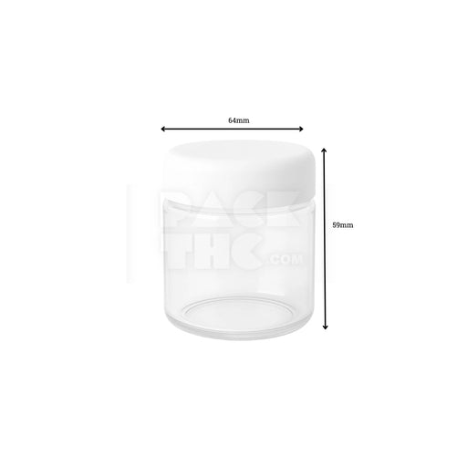 4OZ PLASTIC JAR WITH CURVED CAP - CLEAR WITH WHITE LID - (400 COUNT) Pack THC