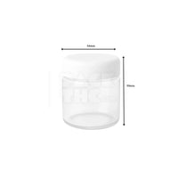 4oz plastic jar with curved cap clear with white lid