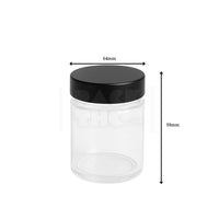 4oz plastic jar with smooth cap clear with black lid