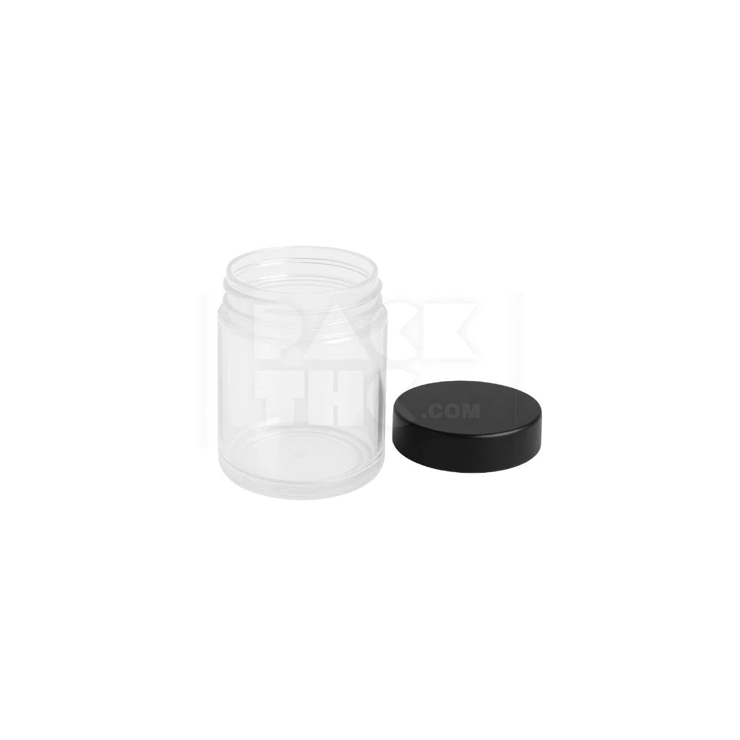 4oz plastic jar with smooth cap clear with black lid