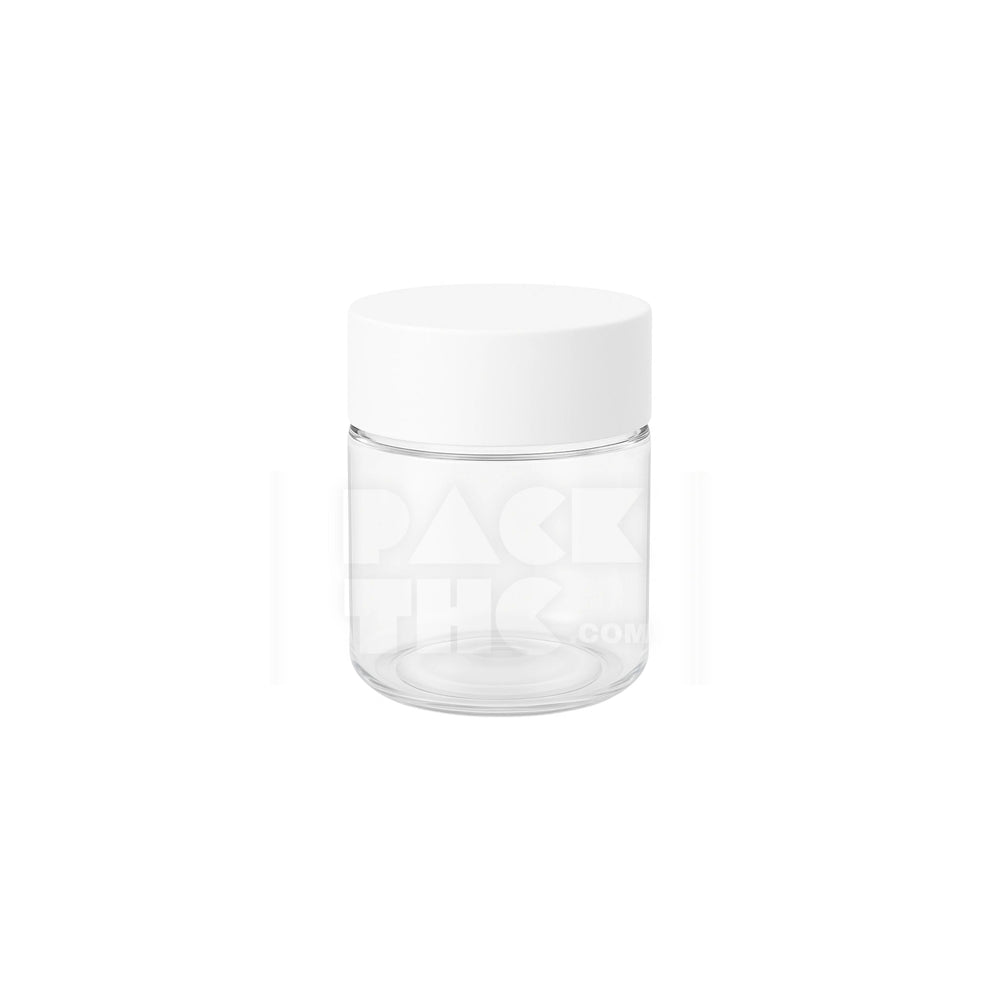 4oz clear jar with white smooth lid for daily cosmetic use