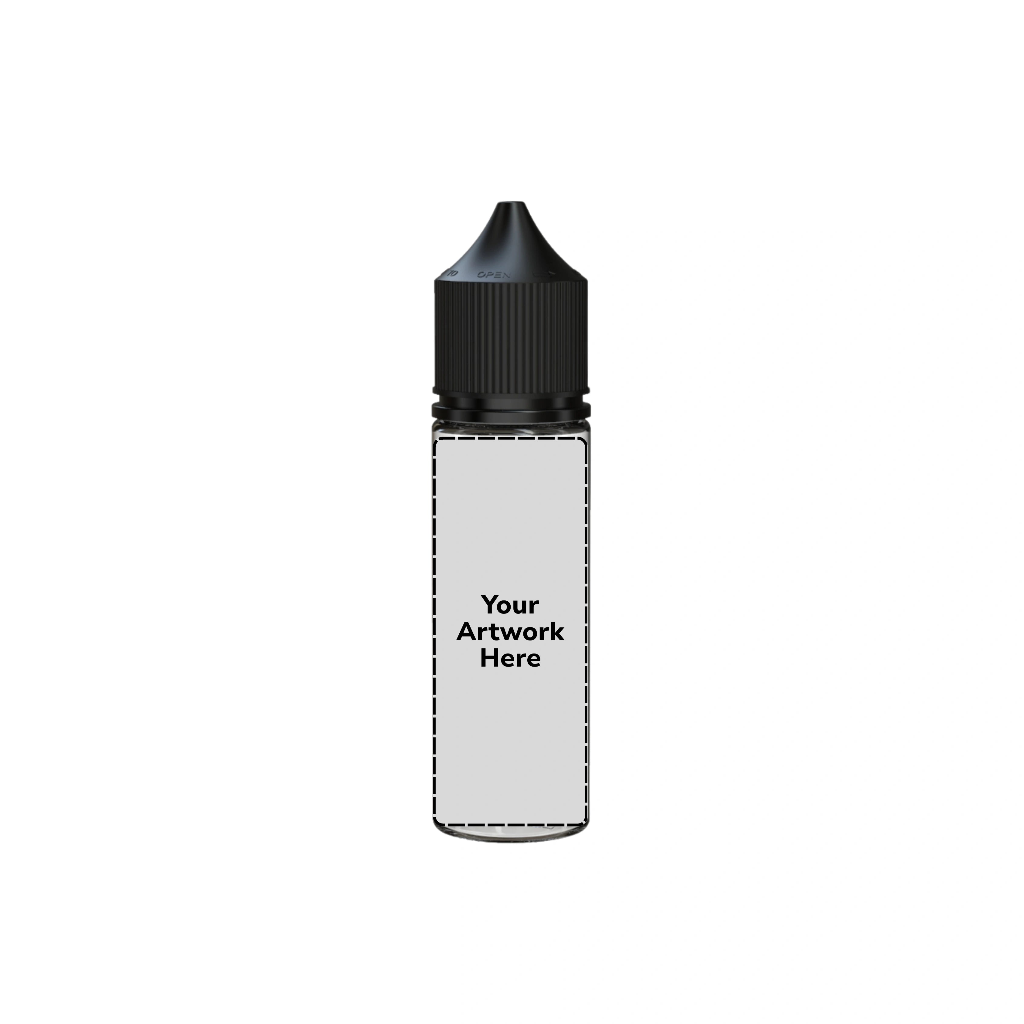 50ml v3 unicorn bottle clear black cap