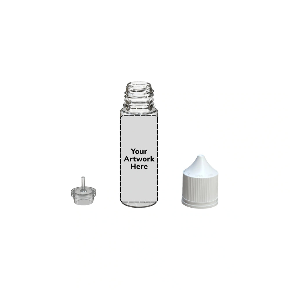50ml v3 unicorn bottle clear white cap