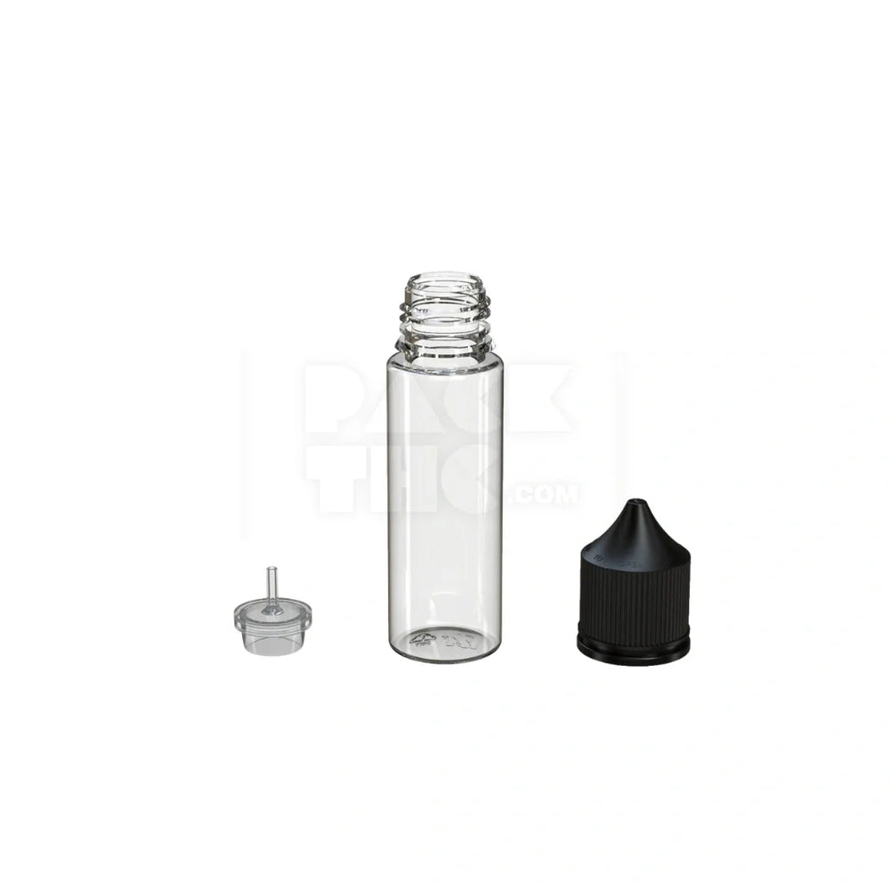 50ml v3 pet unicorn bottle cr clear natural black cap 500 count