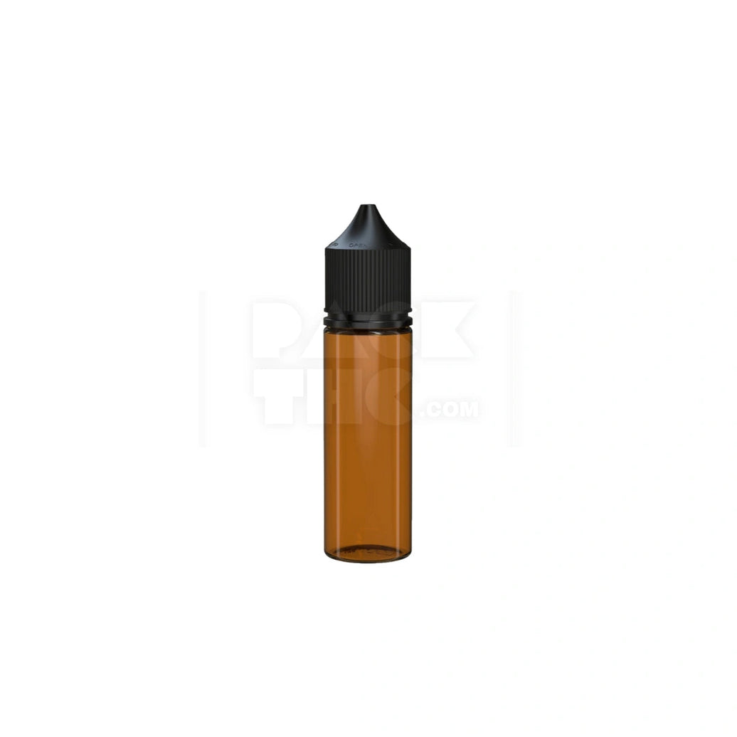 50ml v3 pet unicorn bottle cr translucent amber black cap 500 count