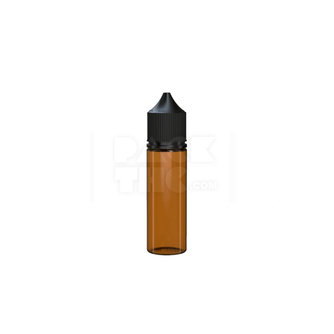 50ml v3 pet unicorn bottle cr translucent amber black cap 500 count