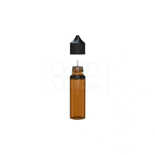 50ml v3 pet unicorn bottle cr translucent amber black cap 500 count