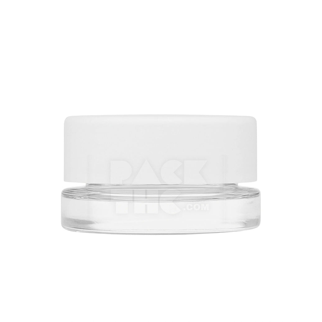 5 ml cr glass round concentrate container white lid