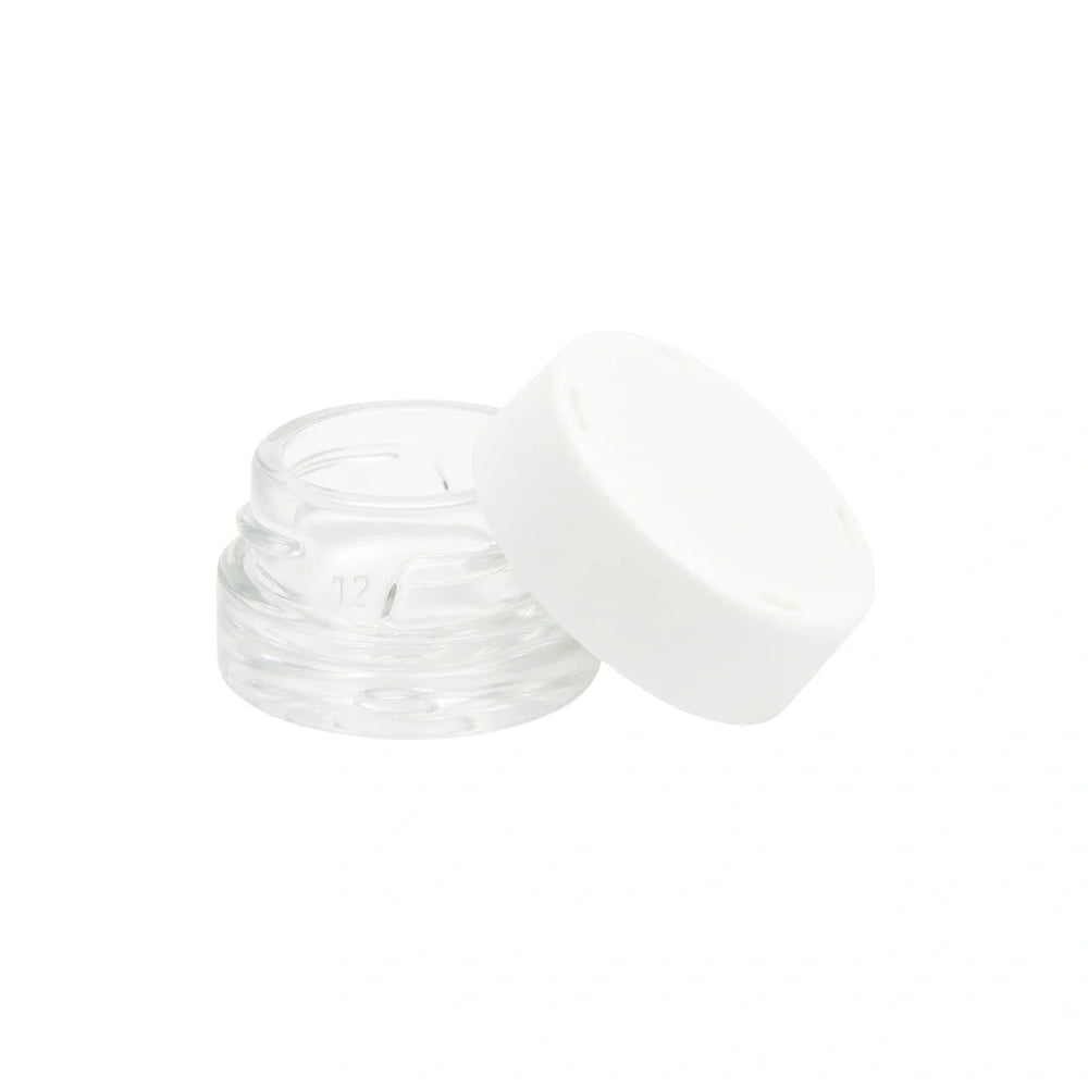5 ml cr glass round concentrate container white lid