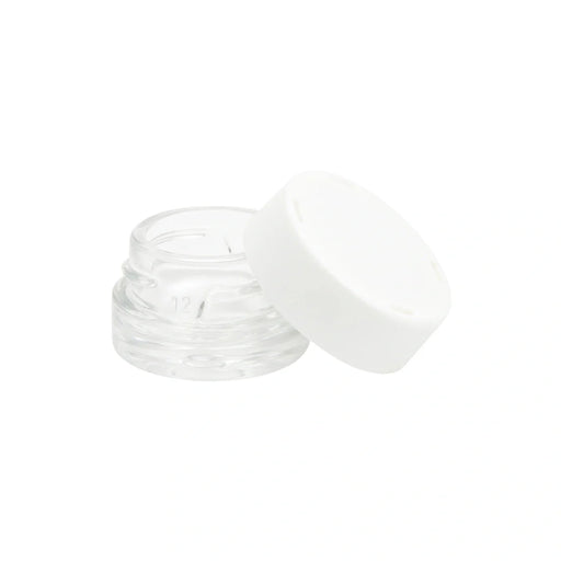 5 ml cr glass round concentrate container white lid