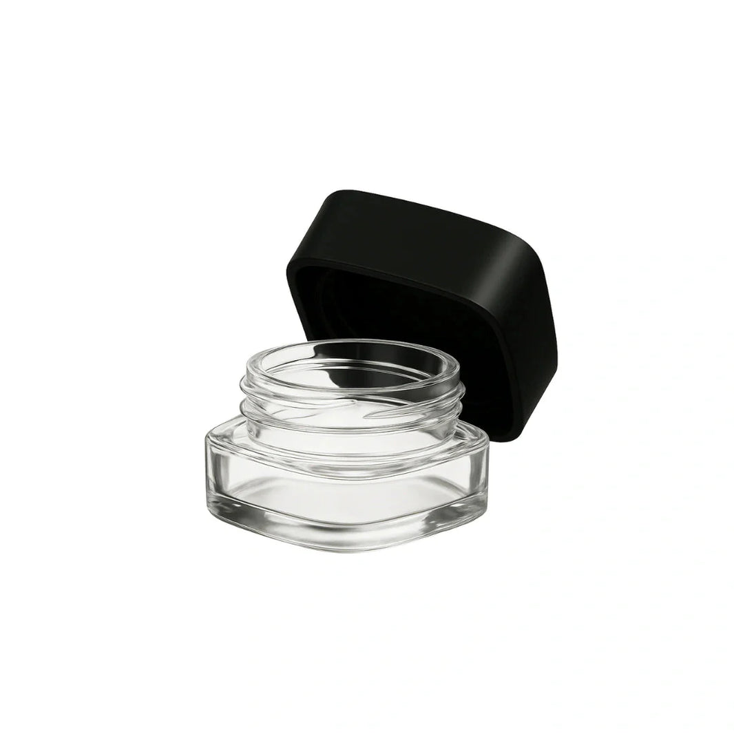 image 5 ml cr glass square concentrate container black lid