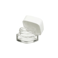 5 ml cr glass square concentrate container white lid