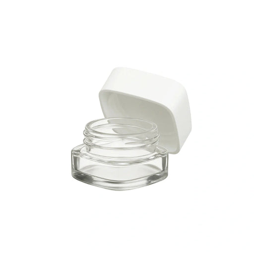 5 ml cr glass square concentrate container white lid