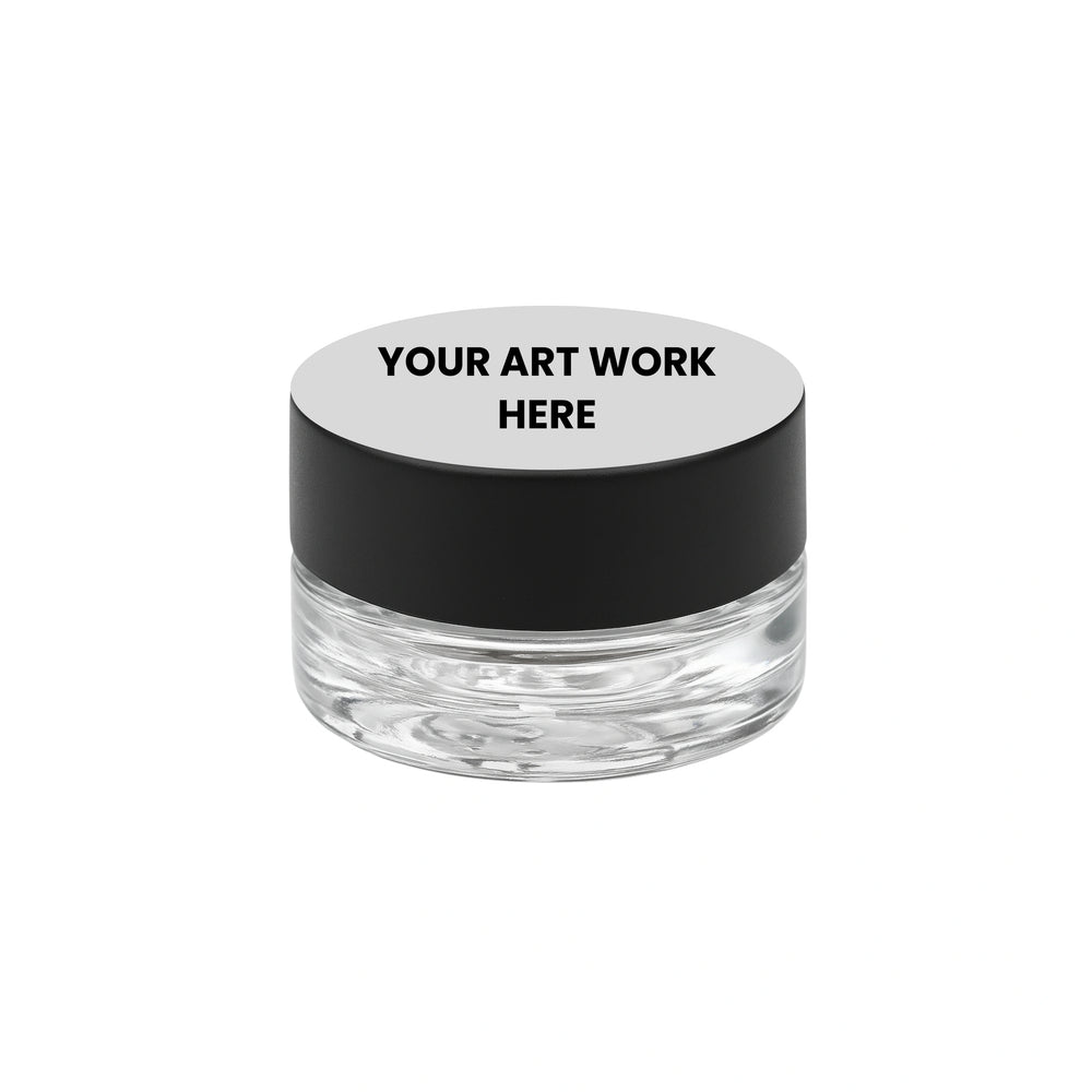6 Ml Glass Child Safe Concentrate Container With Black Or White Cap With Labels & Application