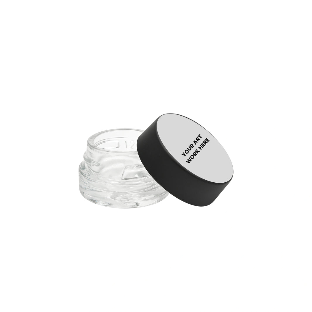 image 6 Ml Glass Child Safe Concentrate Container With Black Or White Cap With Labels & Application