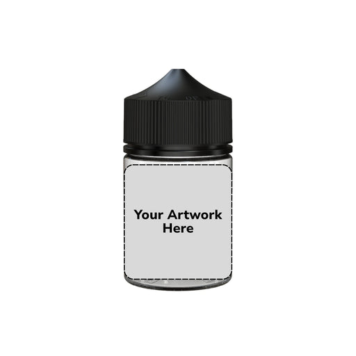60ml stubby unicorn bottle clear black cap