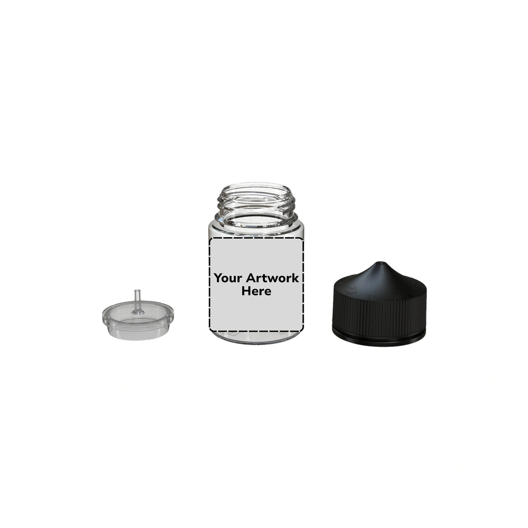 image 60ml stubby unicorn bottle clear black cap