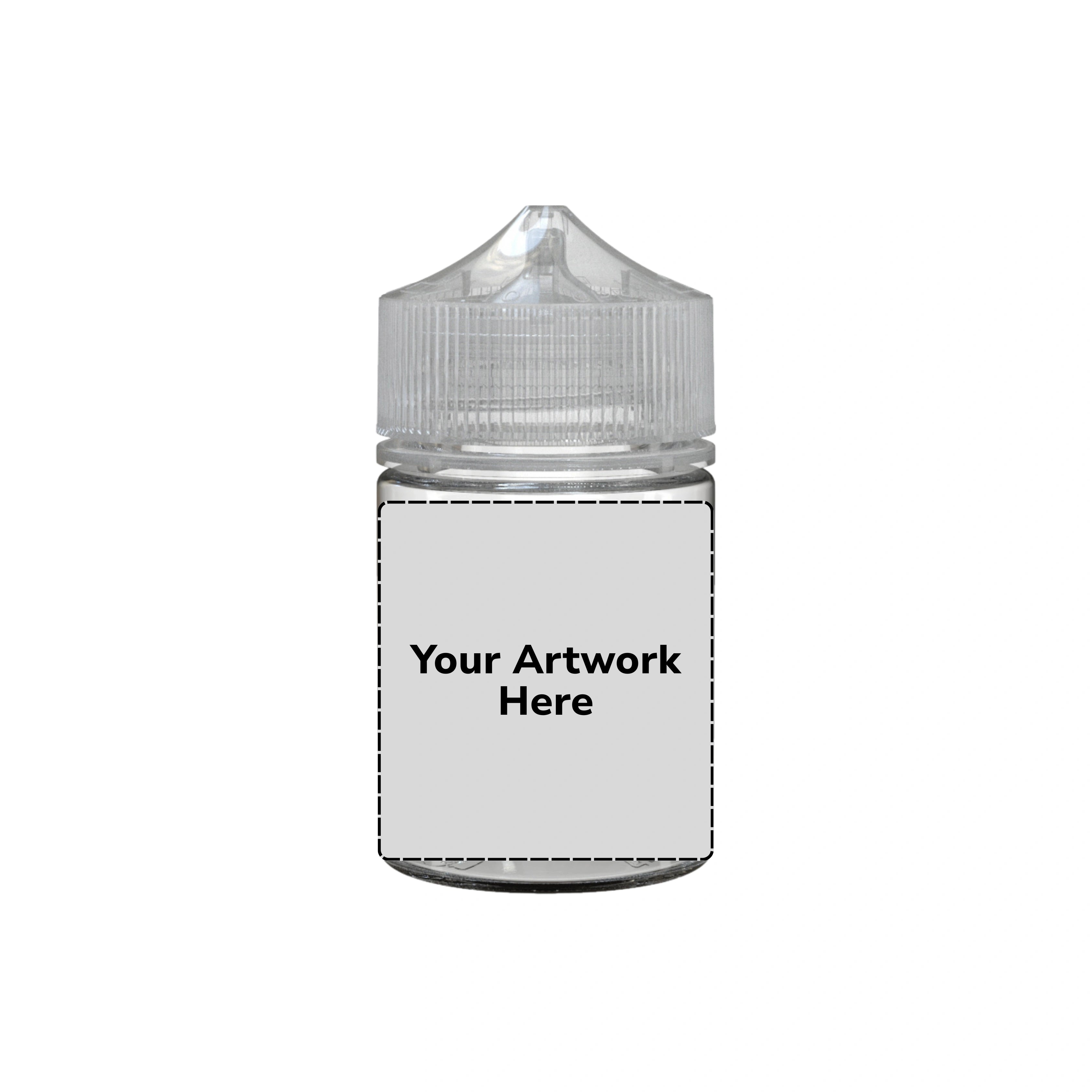 60ml stubby unicorn bottle clear clear cap