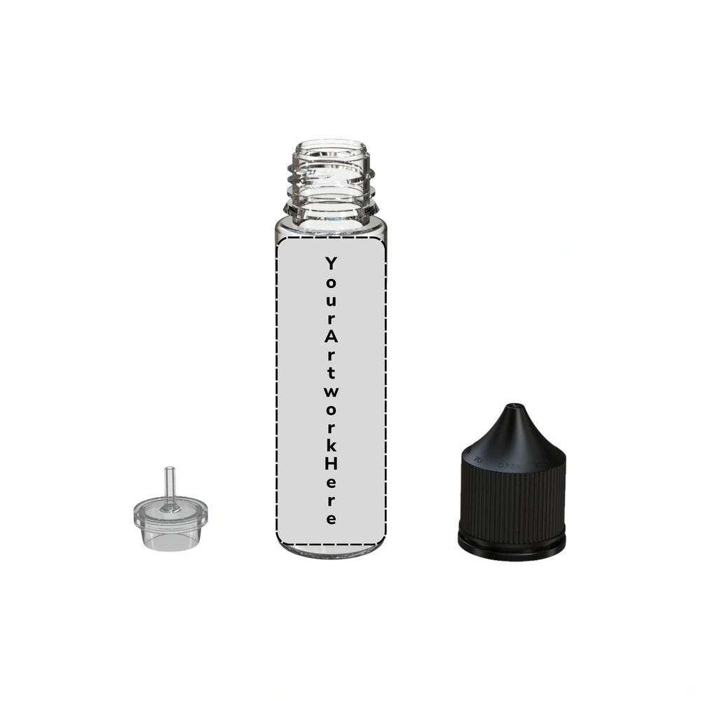 60ml v3 unicorn bottle clear black cap