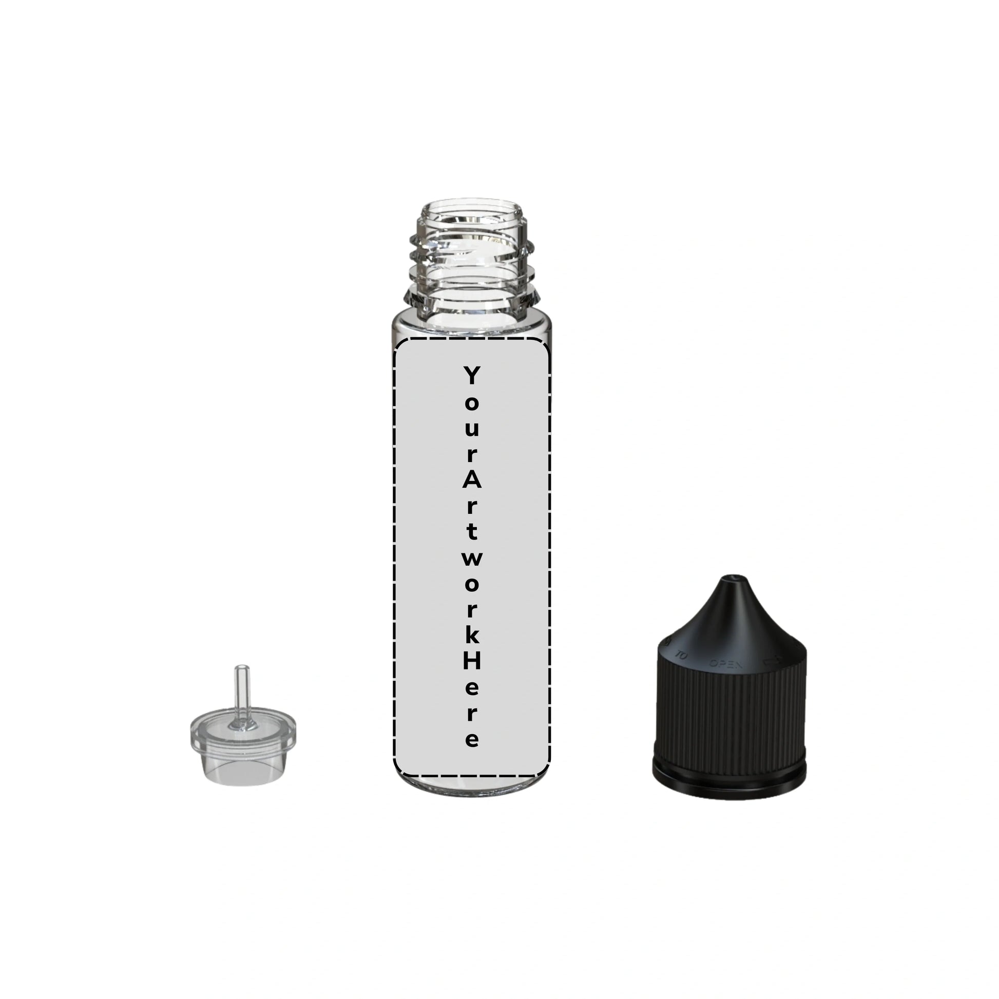 60ml v3 unicorn bottle clear black cap