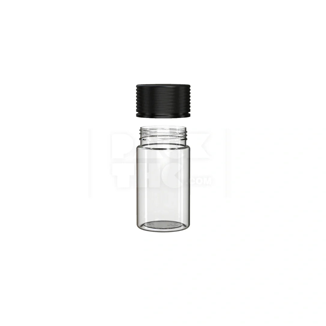 60ml 60cc mini spiral cr bottle clear natural black closure 500 count