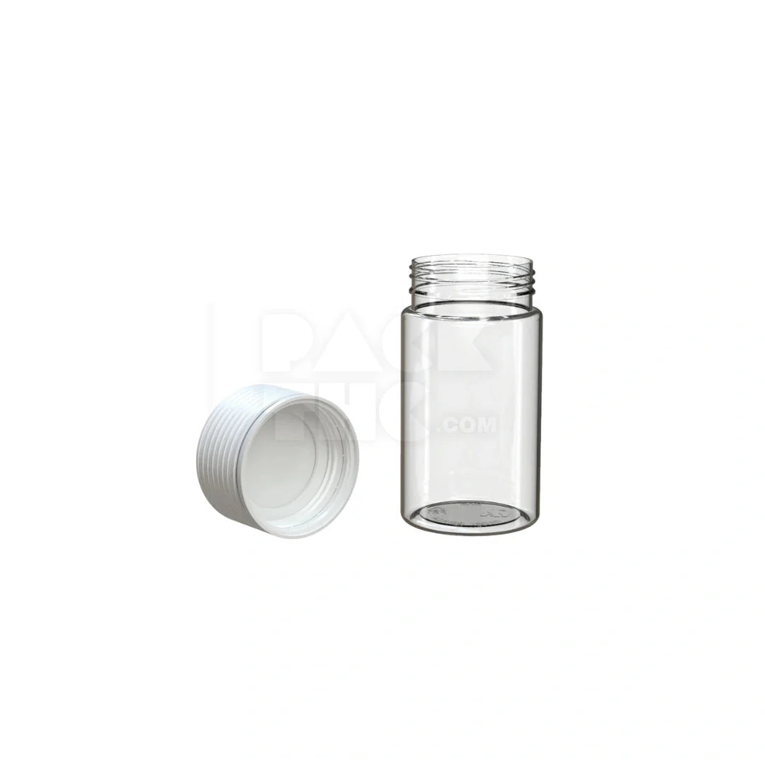 60ml 60cc mini spiral cr bottle clear natural white closure 500 count