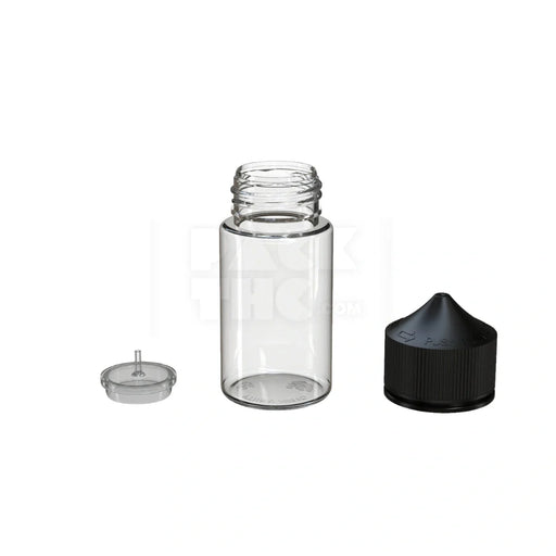 60ml mini pet unicorn bottle cr clear natural black cap 500 count