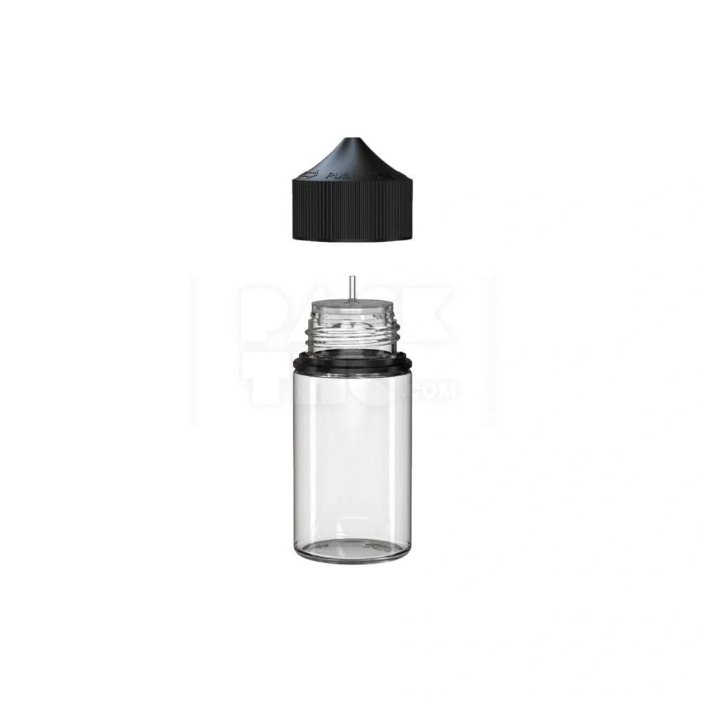 60ml mini pet unicorn bottle cr clear natural black cap 500 count