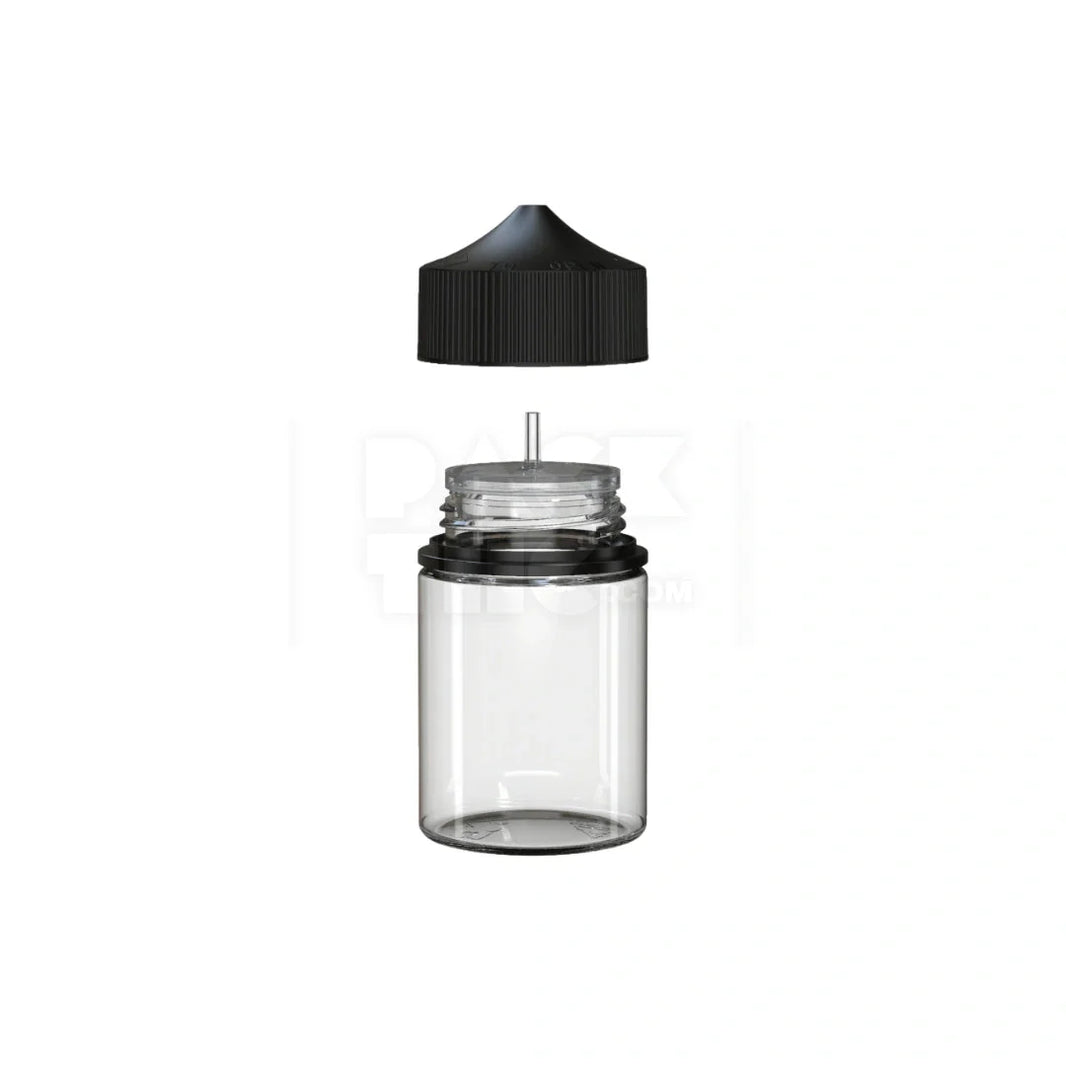 image 60ml stubby pet unicorn bottle cr clear natural black cap 500 count